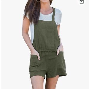 Green Trendy Overall Romper